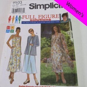 simplicity 8533 Mary Duffy sleeveless dress, jacket UNCUT sewing pattern